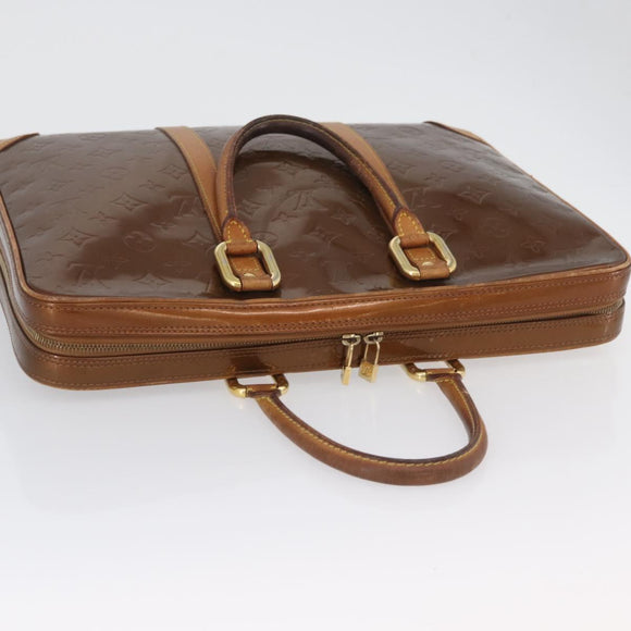 LOUIS VUITTON Monogram Vernis Van Damme Hand Bag Bronze M91125 LV Auth YKZ119