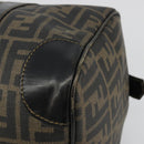 FENDI Zucca Canvas Boston Bag Brown Black Auth YKZ1193-9