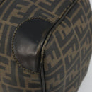 FENDI Zucca Canvas Boston Bag Brown Black Auth YKZ1193-15