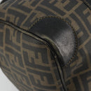 FENDI Zucca Canvas Boston Bag Brown Black Auth YKZ1193-16