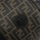FENDI Zucca Canvas Boston Bag Brown Black Auth YKZ1193-17