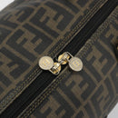 FENDI Zucca Canvas Boston Bag Brown Black Auth YKZ1193-10