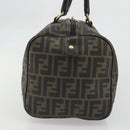 FENDI Zucca Canvas Boston Bag Brown Black Auth YKZ1193-4