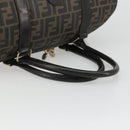 FENDI Zucca Canvas Boston Bag Brown Black Auth YKZ1193-7
