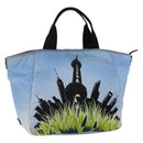 PRADA Tote Bag Nylon Blue Silver Auth YKZ1197-1