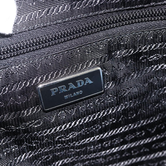 PRADA Tote Bag Nylon Blue Silver Auth YKZ1197