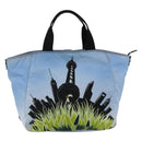 PRADA Tote Bag Nylon Blue Silver Auth YKZ1197-13