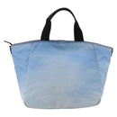 PRADA Tote Bag Nylon Blue Silver Auth YKZ1197-2