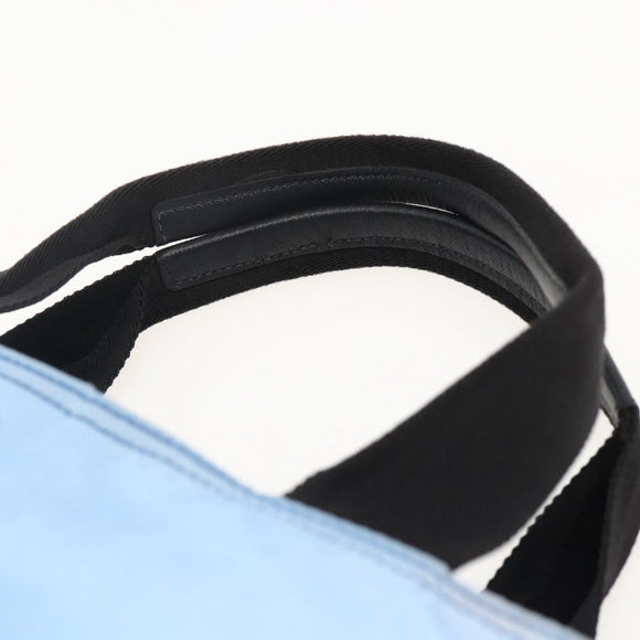 PRADA Tote Bag Nylon Blue Silver Auth YKZ1197