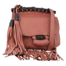 GUCCI Bamboo Shoulder Bag Leather Pink Gold Auth YKZ1198V-1