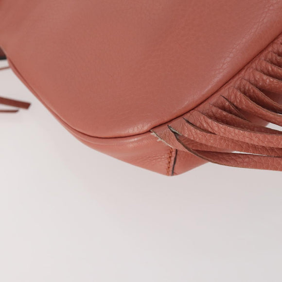 GUCCI Bamboo Shoulder Bag Leather Pink Gold Auth YKZ1198V