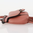 GUCCI Bamboo Shoulder Bag Leather Pink Gold Auth YKZ1198V-4