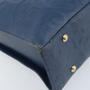 SAINT LAURENT Tote Bag Leather Blue Gold Auth YKZ120-14