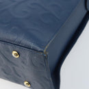 SAINT LAURENT Tote Bag Leather Blue Gold Auth YKZ120-15