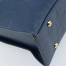 SAINT LAURENT Tote Bag Leather Blue Gold Auth YKZ120-16