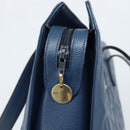 SAINT LAURENT Tote Bag Leather Blue Gold Auth YKZ120-10