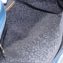 SAINT LAURENT Tote Bag Leather Blue Gold Auth YKZ120-12