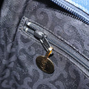 SAINT LAURENT Tote Bag Leather Blue Gold Auth YKZ120-20