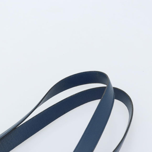 SAINT LAURENT Tote Bag Leather Blue Gold Auth YKZ120