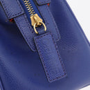 CELINE Hand Bag Leather Blue Gold Auth YKZ1208-10