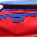 CELINE Hand Bag Leather Blue Gold Auth YKZ1208-17