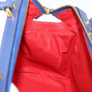 CELINE Hand Bag Leather Blue Gold Auth YKZ1208-18