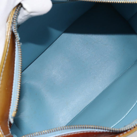LOUIS VUITTON Monogram Vernis Houston Hand Bag Baby Blue M91005 LV Auth YKZ121