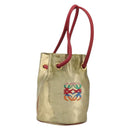 LOEWE Shoulder Bag PVC Canvas Gold Auth YKZ1213A-1