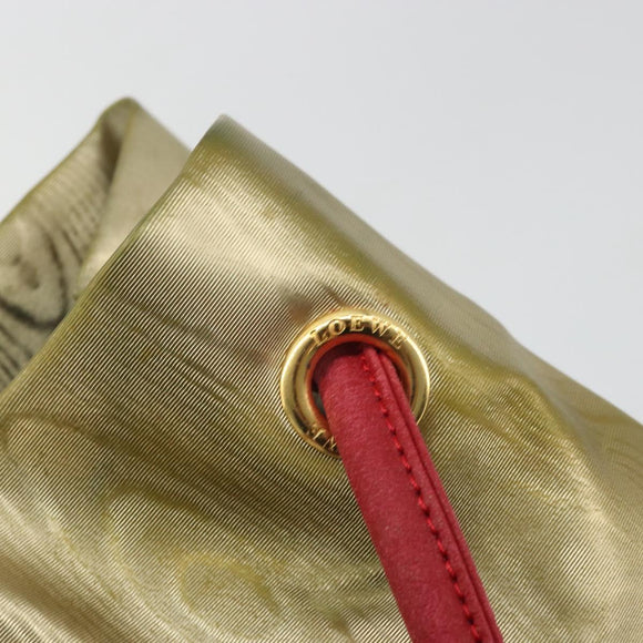 LOEWE Shoulder Bag PVC Canvas Gold Auth YKZ1213A