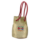 LOEWE Shoulder Bag PVC Canvas Gold Auth YKZ1213A-13