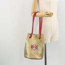 LOEWE Shoulder Bag PVC Canvas Gold Auth YKZ1213A-20