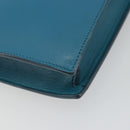 CELINE Mini Clasp Shoulder Bag Leather Blue Gold Auth YKZ1215A-13