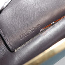 CELINE Mini Clasp Shoulder Bag Leather Blue Gold Auth YKZ1215A-20