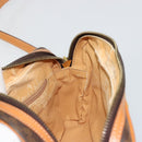 CELINE Macadam Canvas Shoulder Bag PVC Leather Brown Gold Auth YKZ1219-20