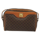 CELINE Macadam Canvas Shoulder Bag PVC Leather Brown Gold Auth YKZ1219-13