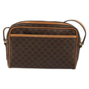 CELINE Macadam Canvas Shoulder Bag PVC Leather Brown Gold Auth YKZ1219-2