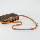CELINE Macadam Canvas Shoulder Bag PVC Leather Brown Gold Auth YKZ1219-7