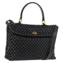 BALLY Hand Bag Leather 2way Black Gold Auth YKZ1223-1