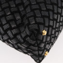 BALLY Hand Bag Leather 2way Black Gold Auth YKZ1223-18