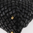 BALLY Hand Bag Leather 2way Black Gold Auth YKZ1223-9