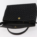 BALLY Hand Bag Leather 2way Black Gold Auth YKZ1223-19