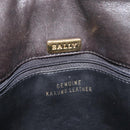 BALLY Hand Bag Leather 2way Black Gold Auth YKZ1223-20