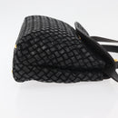 BALLY Hand Bag Leather 2way Black Gold Auth YKZ1223-3