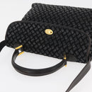 BALLY Hand Bag Leather 2way Black Gold Auth YKZ1223-6