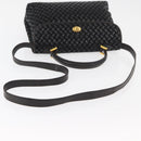 BALLY Hand Bag Leather 2way Black Gold Auth YKZ1223-8