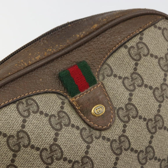 GUCCI GG Supreme Web Sherry Line Bag PVC Beige Gold 89 02 066 Auth YKZ1224A