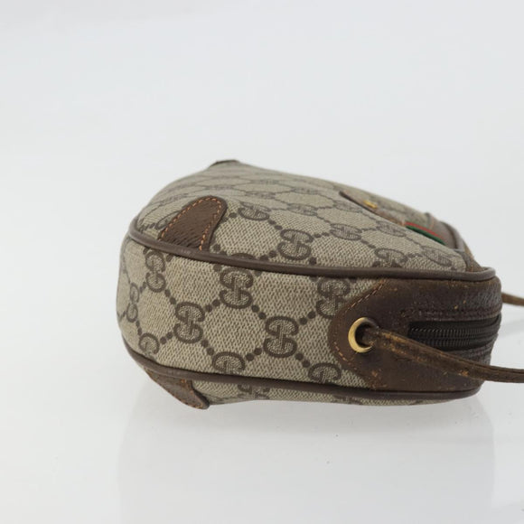 GUCCI GG Supreme Web Sherry Line Bag PVC Beige Gold 89 02 066 Auth YKZ1224A