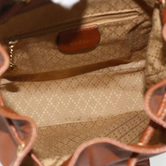 GUCCI Bamboo Backpack Leather Brown Gold 003 1705 0030 Auth YKZ1226