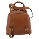 GUCCI Bamboo Backpack Leather Brown Gold 003 1705 0030 Auth YKZ1226-3