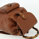 GUCCI Bamboo Backpack Leather Brown Gold 003 1705 0030 Auth YKZ1226-6